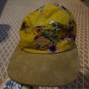 Empyre Yellow Floral Cap with Tan Brim